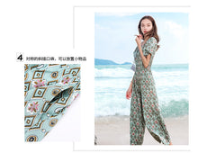 Load image into Gallery viewer, 2019 Summer New Fashion Women's Single-Collar Printed Wide Leg Pants Gently Cooked Chiffon Pants 88755
