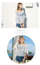 Load image into Gallery viewer, 2019 Summer new brand women's sexy word five-inch striped temperament 58,977