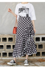 Load image into Gallery viewer, New women's irregular skirt in spring 2019 Korean version of Joker slim wave printing medium and long skirt
