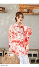 Load image into Gallery viewer, Summer 2019 women's printed shirt women's long sleeves Korean version of thin faded loose shirt women 5744