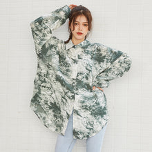 Load image into Gallery viewer, Summer 2019 women's printed shirt women's long sleeves Korean version of thin faded loose shirt women 5744