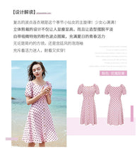 Load image into Gallery viewer, Summer 2019 New Brand Woman's Bubble Sleeve Point Printed Skirt Lightweight Chiffon Dress 63227