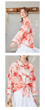 Load image into Gallery viewer, Summer 2019 women's printed shirt women's long sleeves Korean version of thin faded loose shirt women 5744