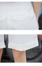 Load image into Gallery viewer, 2019 Korean version 13 lines women's high waist Suit Shorts women's loose professional straight tube high waist broad leg shorts 3221