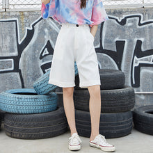 Load image into Gallery viewer, 2019 Korean version 13 lines women's high waist Suit Shorts women's loose professional straight tube high waist broad leg shorts 3221