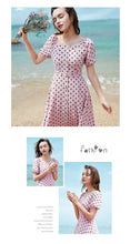 Load image into Gallery viewer, Summer 2019 New Brand Woman's Bubble Sleeve Point Printed Skirt Lightweight Chiffon Dress 63227