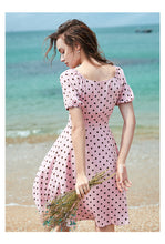 Load image into Gallery viewer, Summer 2019 New Brand Woman's Bubble Sleeve Point Printed Skirt Lightweight Chiffon Dress 63227