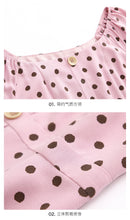 Load image into Gallery viewer, Summer 2019 New Brand Woman's Bubble Sleeve Point Printed Skirt Lightweight Chiffon Dress 63227