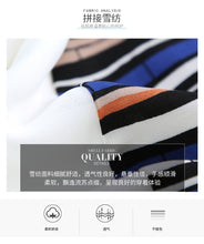 Load image into Gallery viewer, Summer 2019 new brand women's wear round collar collision color Pullover Jacket leisure printed chiffon shirt 58216