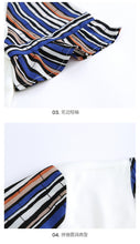 Load image into Gallery viewer, Summer 2019 new brand women's wear round collar collision color Pullover Jacket leisure printed chiffon shirt 58216