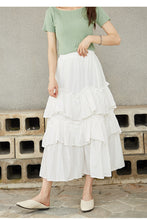 Load image into Gallery viewer, White Horse Women's Wear Summer 2019 Korean Cake Half-length Skirt