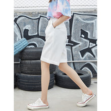 Load image into Gallery viewer, 2019 Korean version 13 lines women's high waist Suit Shorts women's loose professional straight tube high waist broad leg shorts 3221