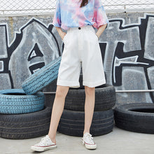 Load image into Gallery viewer, 2019 Korean version 13 lines women's high waist Suit Shorts women's loose professional straight tube high waist broad leg shorts 3221