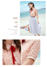 Load image into Gallery viewer, Two tops, 2019 Summer new brand ladies and ladies, single Breasted, printed snow sweaters 51093