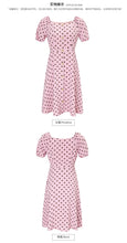 Load image into Gallery viewer, Summer 2019 New Brand Woman's Bubble Sleeve Point Printed Skirt Lightweight Chiffon Dress 63227