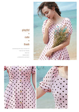 Load image into Gallery viewer, Summer 2019 New Brand Woman's Bubble Sleeve Point Printed Skirt Lightweight Chiffon Dress 63227