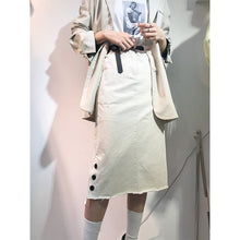 Load image into Gallery viewer, 2019 New Summer ins Overfire Medium-length A-shaped Retro High-waist Half-length Skirt Women's Buttock Skirt One-step Skirt 3195