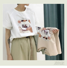 Load image into Gallery viewer, 2019 new summer Korean version of loose inst-shirt women's short sleeves simple Joker women's jacket micro supply 3259