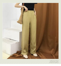 Load image into Gallery viewer, Summer 2019 Korean version of high waist silky loose high waist casual wide leg pants women's pants straight pants 3252