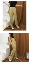 Load image into Gallery viewer, Summer 2019 Korean version of high waist silky loose high waist casual wide leg pants women's pants straight pants 3252