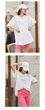 Load image into Gallery viewer, Summer 2019 high-end women's wholesale short-sleeved jacket with thin round collar and loose print T-shirt 3210