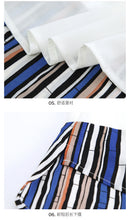 Load image into Gallery viewer, Summer 2019 new brand women's wear round collar collision color Pullover Jacket leisure printed chiffon shirt 58216