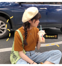 Load image into Gallery viewer, Net red explosions 2019 new women's casual Joker solid color T-shirt women's crew neck simple and comfortable cotton base shirt