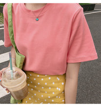 Load image into Gallery viewer, Net red explosions 2019 new women's casual Joker solid color T-shirt women's crew neck simple and comfortable cotton base shirt