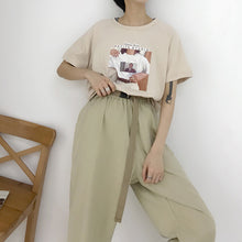 Load image into Gallery viewer, 2019 new summer Korean version of loose inst-shirt women's short sleeves simple Joker women's jacket micro supply 3259