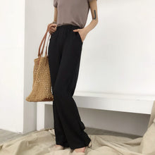 Load image into Gallery viewer, Summer 2019 Korean version of high waist silky loose high waist casual wide leg pants women's pants straight pants 3252