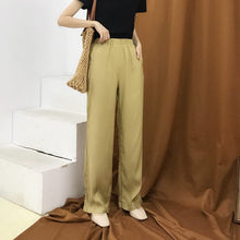 Load image into Gallery viewer, Summer 2019 Korean version of high waist silky loose high waist casual wide leg pants women's pants straight pants 3252