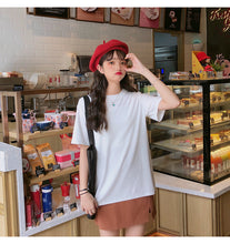 Load image into Gallery viewer, Net red explosions 2019 new women's casual Joker solid color T-shirt women's crew neck simple and comfortable cotton base shirt