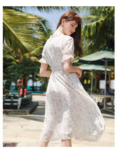 Load image into Gallery viewer, New Summer 2009 Women's Suit Head Printed Skirt Slim Chiffon Dress 63230