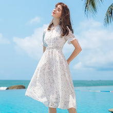 Load image into Gallery viewer, New Summer 2009 Women's Suit Head Printed Skirt Slim Chiffon Dress 63230