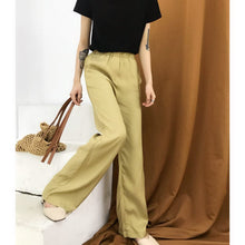 Load image into Gallery viewer, Summer 2019 Korean version of high waist silky loose high waist casual wide leg pants women's pants straight pants 3252