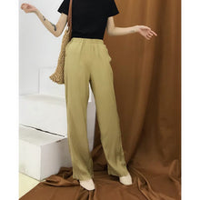 Load image into Gallery viewer, Summer 2019 Korean version of high waist silky loose high waist casual wide leg pants women's pants straight pants 3252