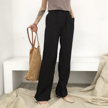 Load image into Gallery viewer, Summer 2019 Korean version of high waist silky loose high waist casual wide leg pants women's pants straight pants 3252