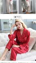 Load image into Gallery viewer, Wholesale Silk Pajamas Women's Summer Long Sleeve Two-Piece Set 100% Silk Couples Home Furnishing Silk Women's Suit Autumn