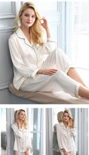 Load image into Gallery viewer, Wholesale Silk Pajamas Women's Summer Long Sleeve Two-Piece Set 100% Silk Couples Home Furnishing Silk Women's Suit Autumn