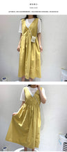 Load image into Gallery viewer, 2019 summer dress new minority dress women's long V-neck solid color dress +T-shirt two-piece 3501