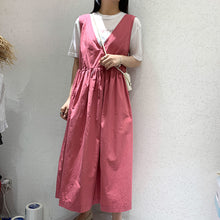 Load image into Gallery viewer, 2019 summer dress new minority dress women's long V-neck solid color dress +T-shirt two-piece 3501