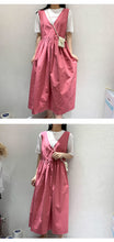 Load image into Gallery viewer, 2019 summer dress new minority dress women's long V-neck solid color dress +T-shirt two-piece 3501