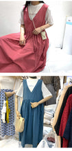 Load image into Gallery viewer, 2019 summer dress new minority dress women's long V-neck solid color dress +T-shirt two-piece 3501