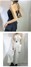 Load image into Gallery viewer, Simple washable cotton sexy pull-rope, dew-back, large pocket, union overalls 3387