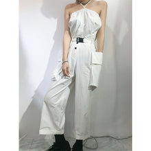Load image into Gallery viewer, Simple washable cotton sexy pull-rope, dew-back, large pocket, union overalls 3387
