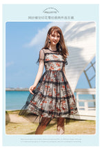 Load image into Gallery viewer, Summer 2019 New Brand Sexy Hollow Screen Skirt Printed Chiffon Two Dresses 69201