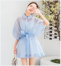 Load image into Gallery viewer, 2009 Korean version of women's clothes spring and summer new Eugene yarn two-piece dress fairy yarn dress one hair substitute