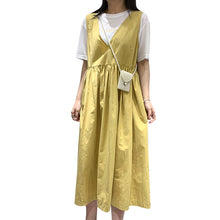 Load image into Gallery viewer, 2019 summer dress new minority dress women's long V-neck solid color dress +T-shirt two-piece 3501