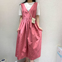 Load image into Gallery viewer, 2019 summer dress new minority dress women's long V-neck solid color dress +T-shirt two-piece 3501