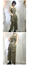 Load image into Gallery viewer, Simple washable cotton sexy pull-rope, dew-back, large pocket, union overalls 3387